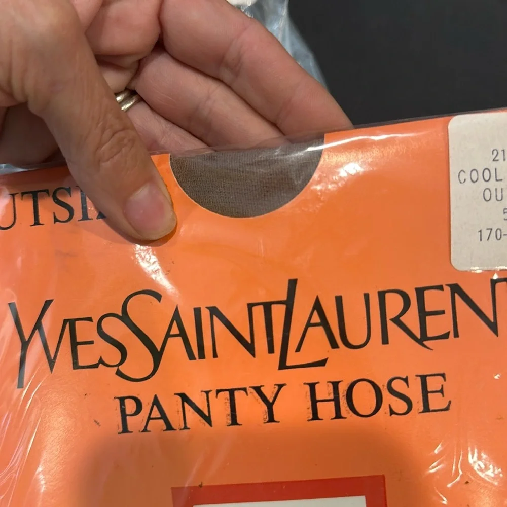Vintage‎ 1970s Yves Saint Laurent Panty Hose Cool Taupe Outsize 170-215 5-6’ YSL